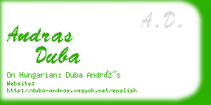 andras duba business card